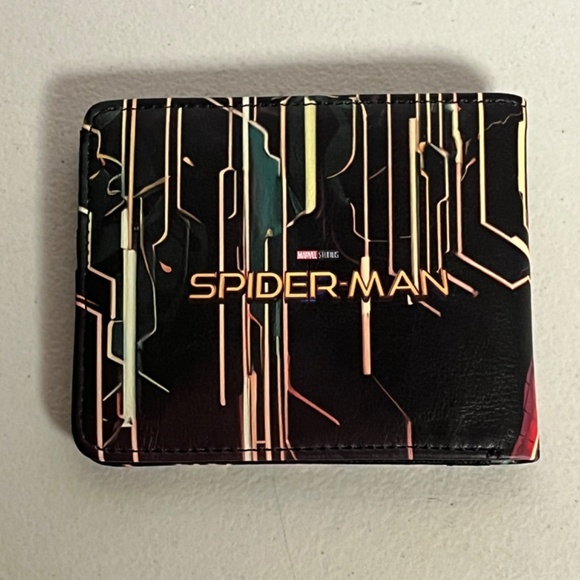 Spiderman Pleather Wallet New Red Black Marvel Comics Christmas Stocking Stuffer - Picture 3 of 8